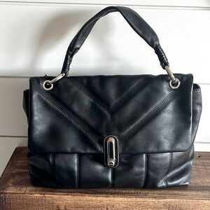 Ted Baker Black Leather Quilted Crossbody Handbag